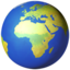 globe showing Europe-Africa on Apple