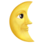 last quarter moon face on Apple