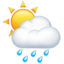 sun behind rain cloud on Apple