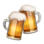 clinking beer mugs on Apple