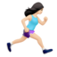 woman running facing right: light skin tone on Apple