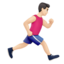 man running facing right: light skin tone on Apple