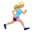 woman running facing right: medium-light skin tone on Apple