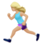 woman running: medium-light skin tone on Apple