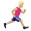 man running facing right: medium-light skin tone on Apple
