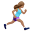 woman running facing right: medium skin tone on Apple