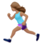 woman running: medium skin tone on Apple