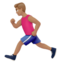 man running: medium skin tone on Apple