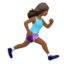 woman running facing right: medium-dark skin tone on Apple