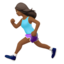 woman running: medium-dark skin tone on Apple