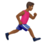 man running facing right: medium-dark skin tone on Apple