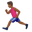man running: medium-dark skin tone on Apple