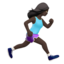 woman running facing right: dark skin tone on Apple