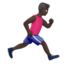 man running facing right: dark skin tone on Apple