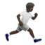 person running facing right: dark skin tone on Apple