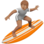 person surfing: medium skin tone on Apple