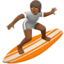 person surfing: medium-dark skin tone on Apple