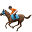 horse racing: medium-light skin tone on Apple