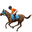 horse racing: medium skin tone on Apple