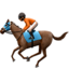 horse racing: medium-dark skin tone on Apple