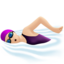 woman swimming: light skin tone on Apple