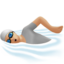 person swimming: medium-light skin tone on Apple