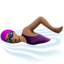 woman swimming: medium skin tone on Apple