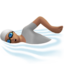 person swimming: medium skin tone on Apple
