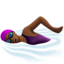 woman swimming: medium-dark skin tone on Apple