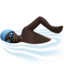 man swimming: dark skin tone on Apple