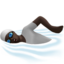 person swimming: dark skin tone on Apple