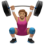 woman lifting weights: medium skin tone on Apple