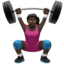 woman lifting weights: dark skin tone on Apple