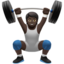 person lifting weights: dark skin tone on Apple