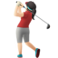 woman golfing: light skin tone on Apple