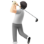 person golfing: light skin tone on Apple