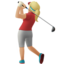 woman golfing: medium-light skin tone on Apple