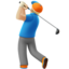 man golfing: medium-light skin tone on Apple