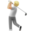 person golfing: medium-light skin tone on Apple