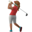 woman golfing: medium skin tone on Apple