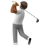 person golfing: medium-dark skin tone on Apple