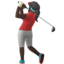 woman golfing: dark skin tone on Apple