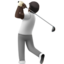 person golfing: dark skin tone on Apple