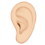 ear: light skin tone on Apple