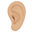 ear: medium-light skin tone on Apple