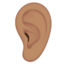 ear: medium skin tone on Apple