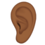 ear: medium-dark skin tone on Apple