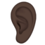 ear: dark skin tone on Apple