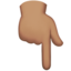backhand index pointing down: medium skin tone on Apple