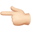 backhand index pointing left: light skin tone on Apple